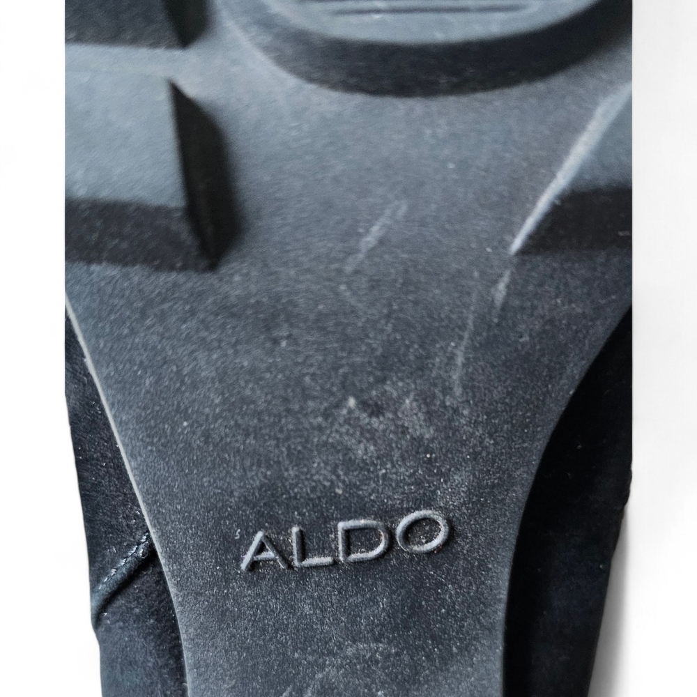 ALDO Women’s Black Suede Block Heel Ankle Boots Size 8.5 - Picture 8 of 9